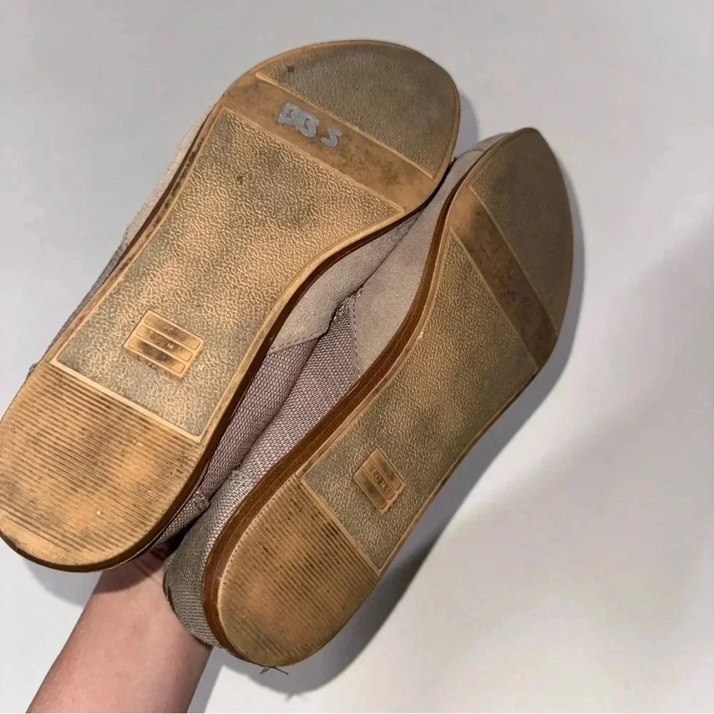 TOMS Jutti Suede Canvas Ballet Flats Size 8